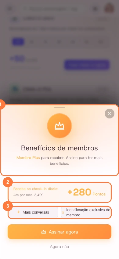 Benefícios exclusivos de membro na versão para celular