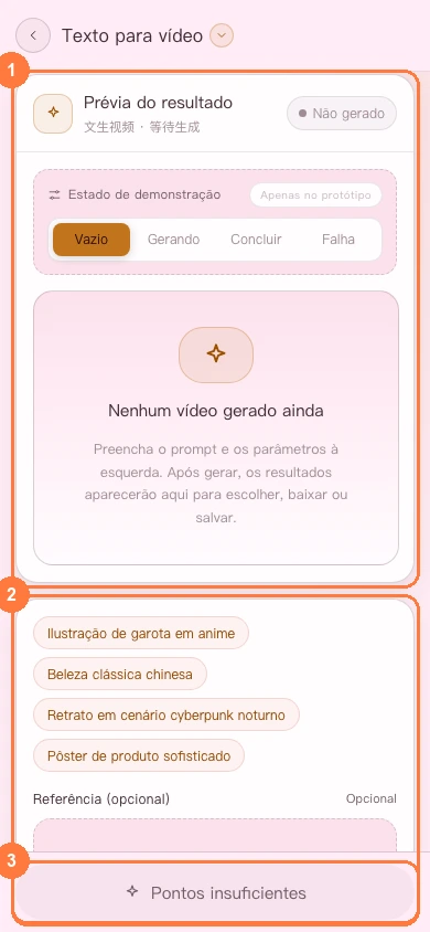 Estúdio de criação de vídeos na versão para celular