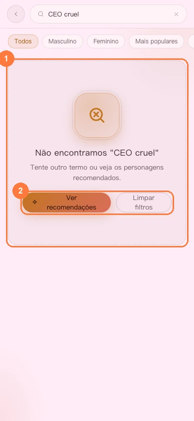 Investigação de "sem resultados" na versão web para celular